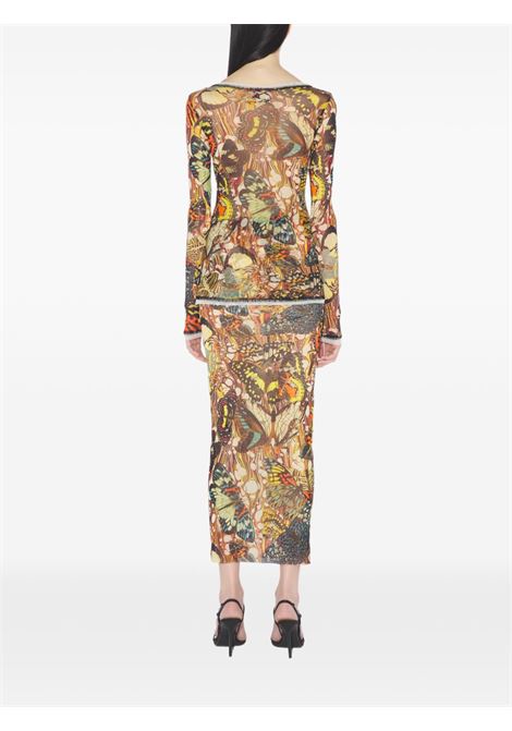 mesh top ls woman yellow and multicolor JEAN PAUL GAULTIER | 26/01-W-TO448-M020P1090